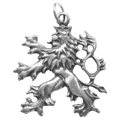 Amulet Český lev - postříbřeno